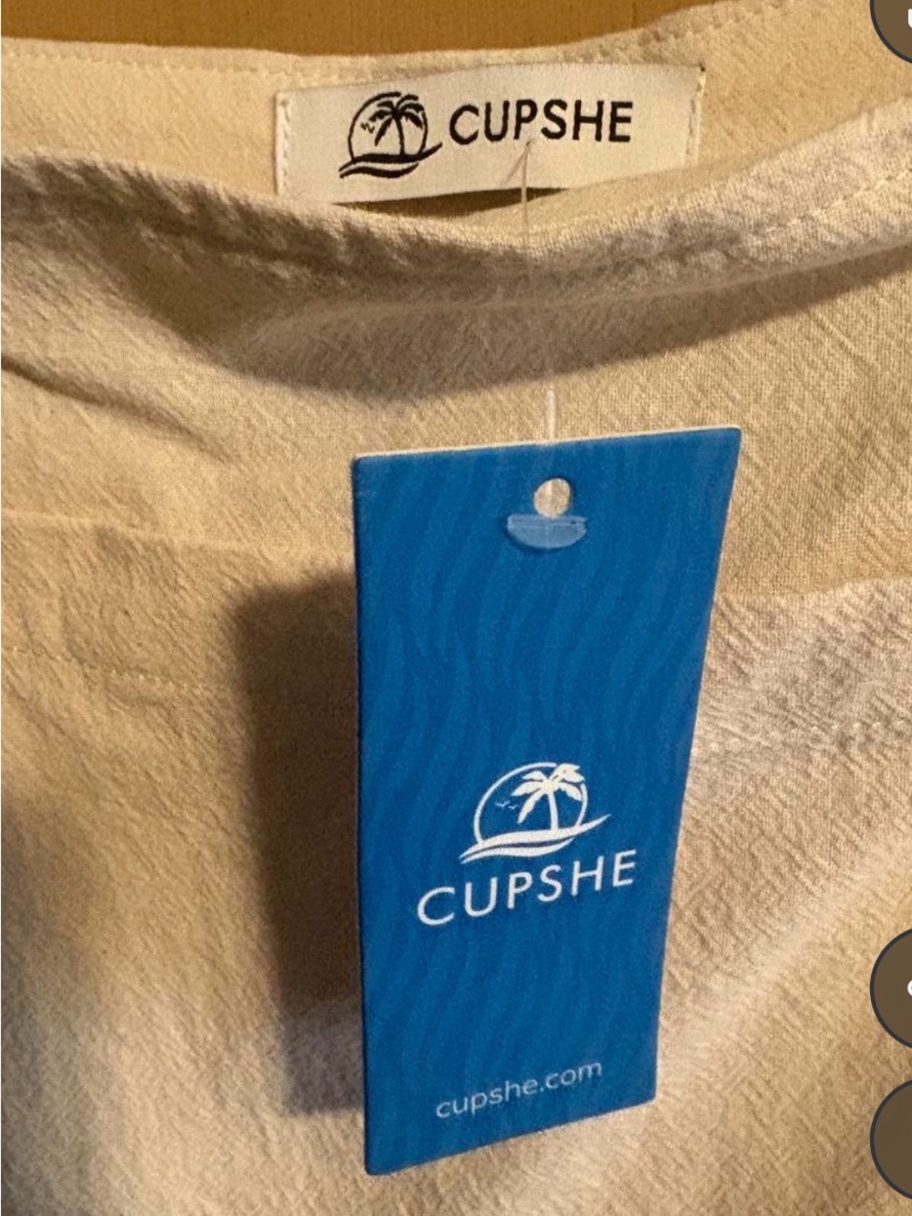 Brand new! Tags on. Cupshe Cream Wide-Leg Jumpsuit - Picture 4 of 4